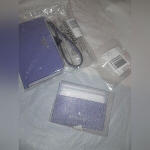 New Kate Spade Lucy Small L Zip Wristlet  & Matching Madison Card Case & Earring